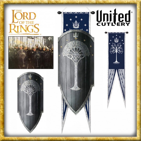 Herr der Ringe - Schild von Gondor mit Flagge Limited Edition |  Waffenmeister